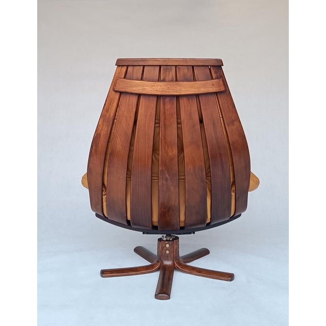 Lounge Swivel Chair attributed to Hans Brattrud for Hove Mobler, 1970s For Sale - Image 3 of 9