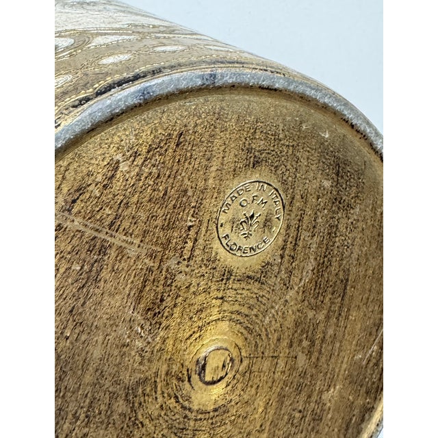 Cream Vintage Mid 20th C Italian Florentine Wastebasket For Sale - Image 8 of 9
