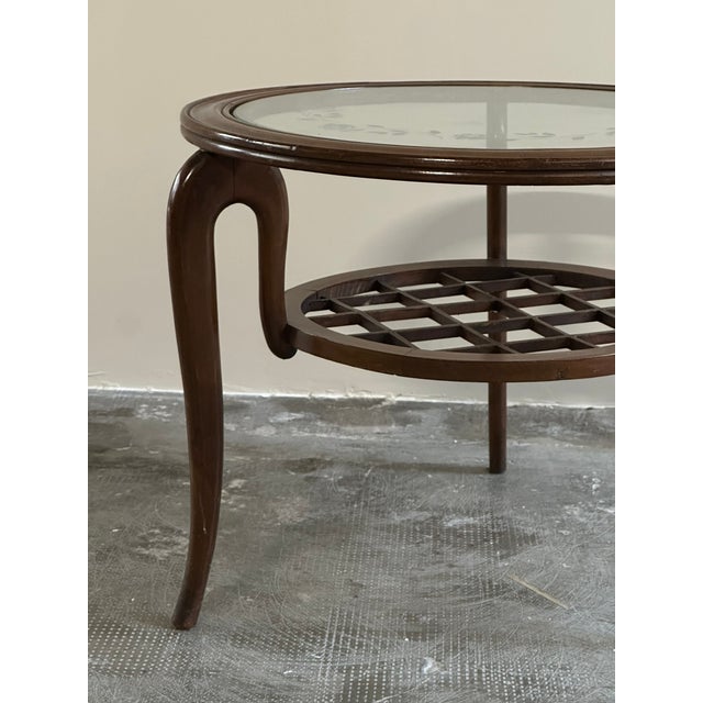 Wood Italian Round Coffee Table in the style of Paolo Buffa, 1950s For Sale - Image 7 of 8