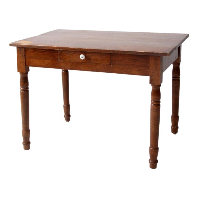 Antique Farmhouse Table With Drawer For Sale