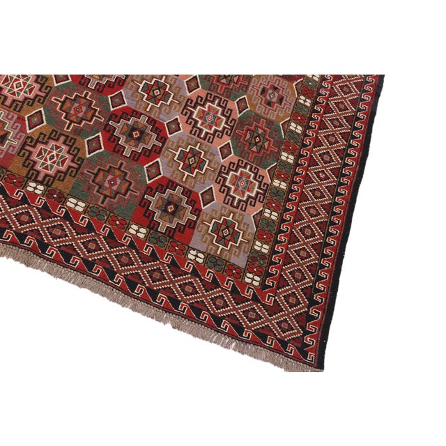 1960s 1960s Vintage Tribal Soumakh Wool Rug - 6'2" X 7'10" For Sale - Image 5 of 11