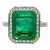 8 carat Colombian Emerald in 18K White Gold Diamond Halo Ring, Size 7 For Sale