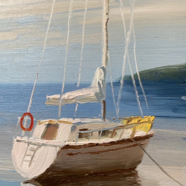 1970s 1970s Nautical Seascape Painting, Framed For Sale - Image 5 of 7