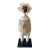 1980s Naida Seibel Mixed Media Figurative Sculpture With Brass Face & Feather Adornment, 27” H For Sale