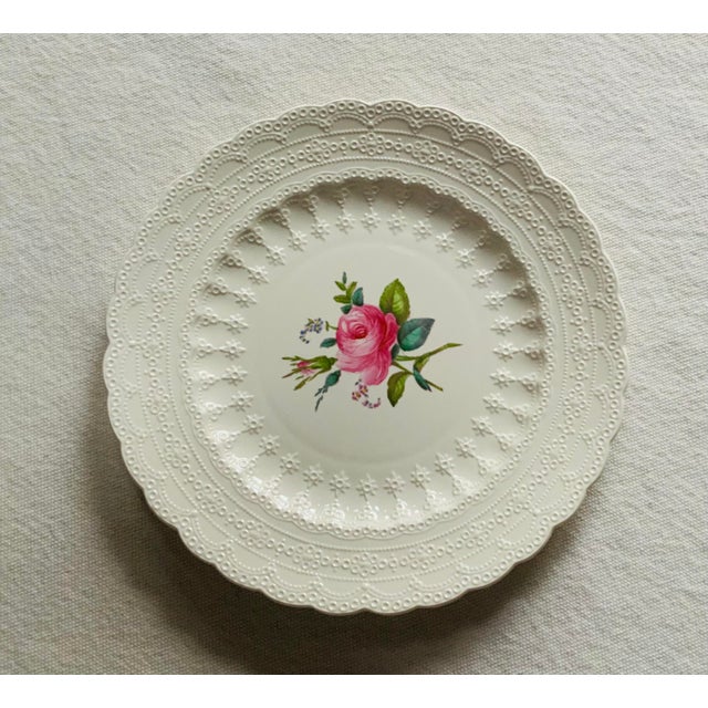 Antique a Copeland Spode "Jewel" Bone China Dinner Plates, Billingsley Rose, C. 1926 - Set of 4 For Sale - Image 9 of 18