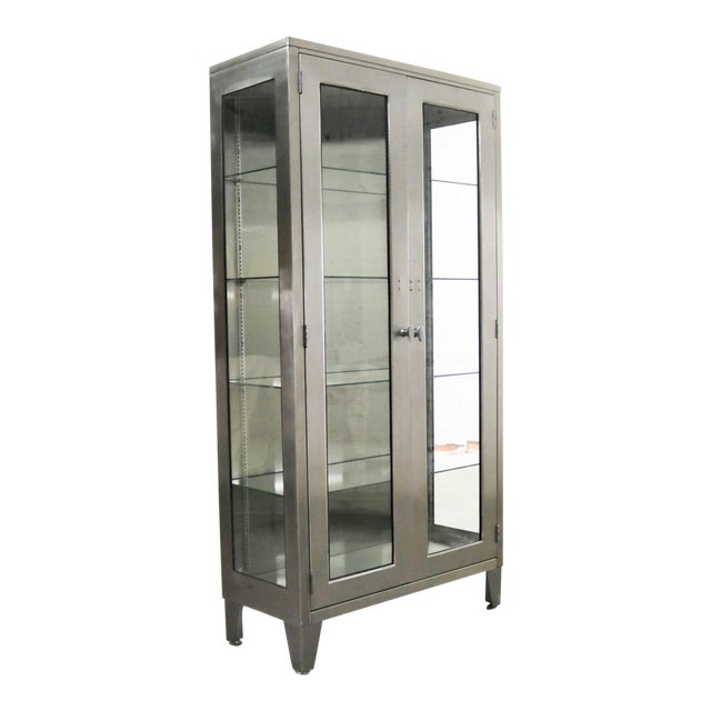Vintage Stainless Steel Industrial Display Apothecary Medical