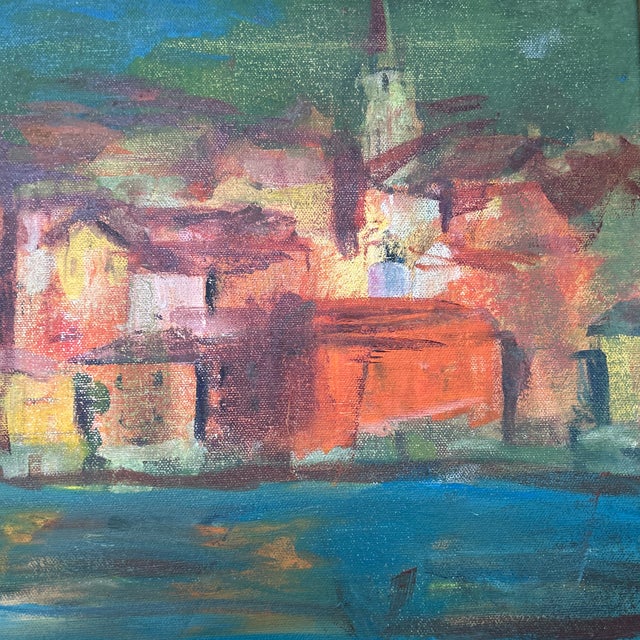 Abstract Expressionism 1970’s Abstract Expressionist Cityscape Painting on Canvas For Sale - Image 3 of 5