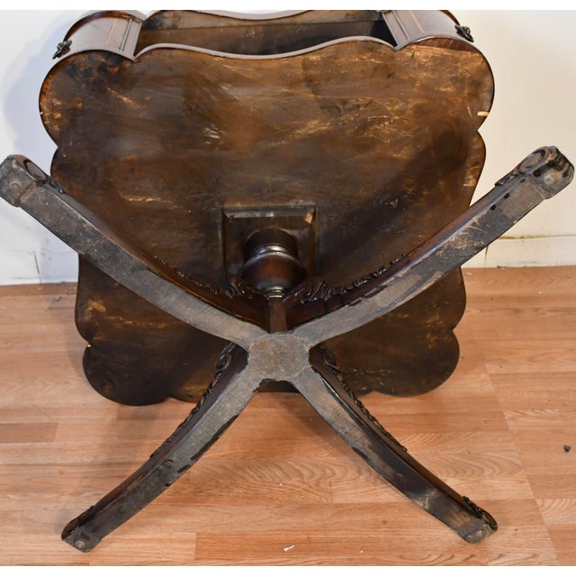 1930 English Regency Mahogany & Leather Top Center Table / Hall Table For Sale - Image 15 of 15
