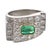 Mid-Century Modern Retro Style 1.38 Carat Emerald Diamond Platinum Tank Ring, Size 7.5 For Sale - Image 3 of 6