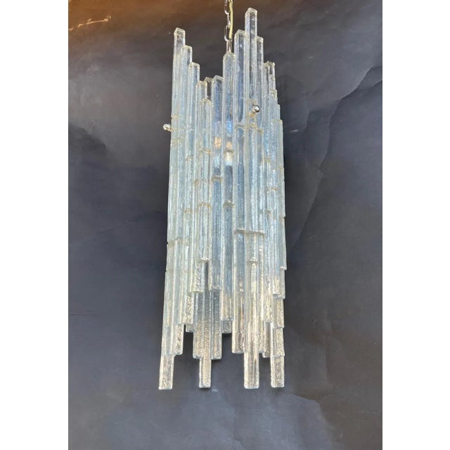 Transparent Vintage Italian Pendant With Murano Glass Rods by Poliarte For Sale - Image 8 of 11