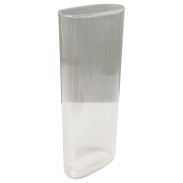 Modern Italian Glass Vase with Oval Shape by Roberto Faccioli, 1990s For Sale - Image 9 of 9