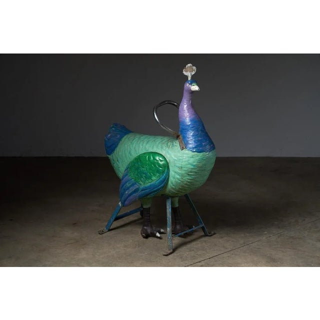 Vintage Carved Wood Peacock Carousel Figure, 1950s For Sale - Image 3 of 8