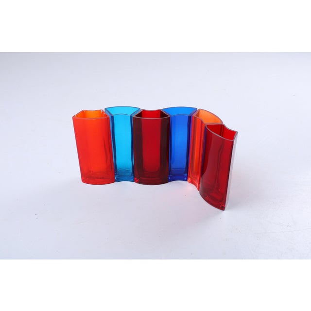 Glass Sectional Colored Glass Vases by Per Ivar Ledang for Ikea, 1990s, Set of 6 For Sale - Image 7 of 18