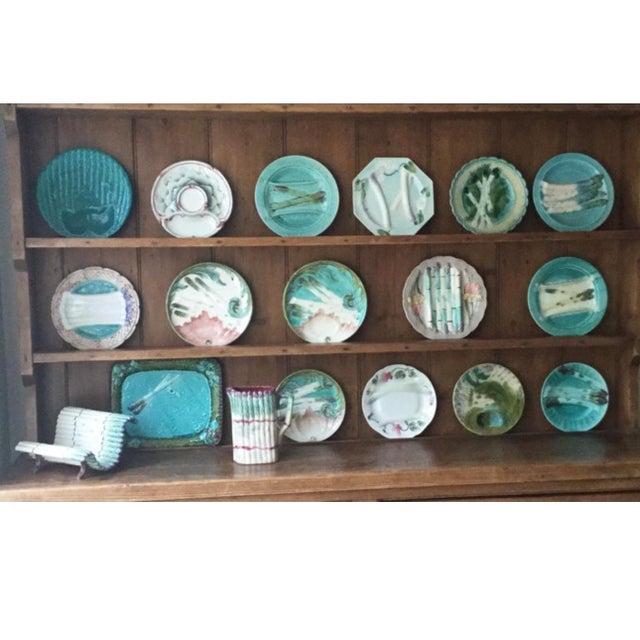 French Majolica Asparagus Plate Salins, Circa 1890 For Sale In Austin - Image 6 of 6