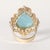 Vintage 14k Gold 19 Carat Turquoise Pear Shape and Diamond Cocktail Ring, Size 7.5 For Sale In Los Angeles - Image 6 of 6
