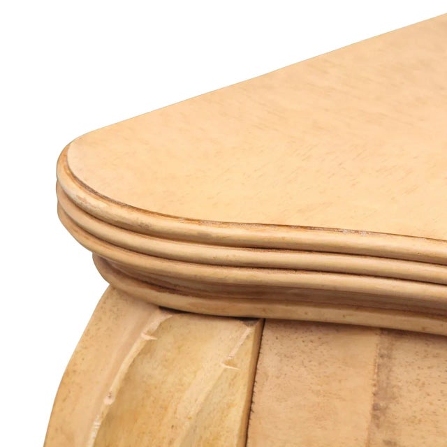 Wood 1970s Vintage French Console With Fluted Legs and Scalloped Design For Sale - Image 7 of 12