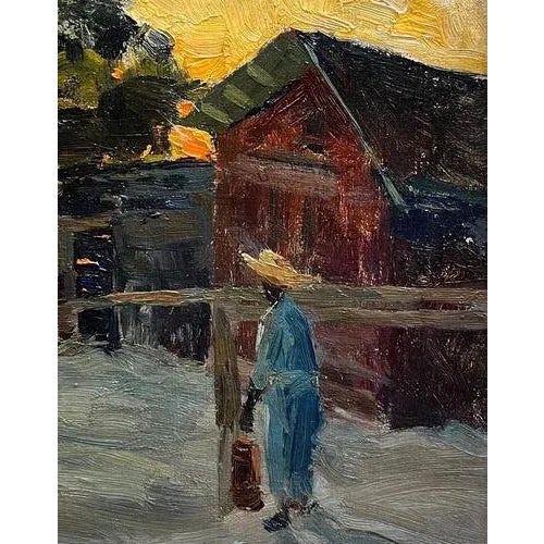 1920s Matteo Sarno, Florida, 1924, Oil on Cardboard For Sale - Image 5 of 11
