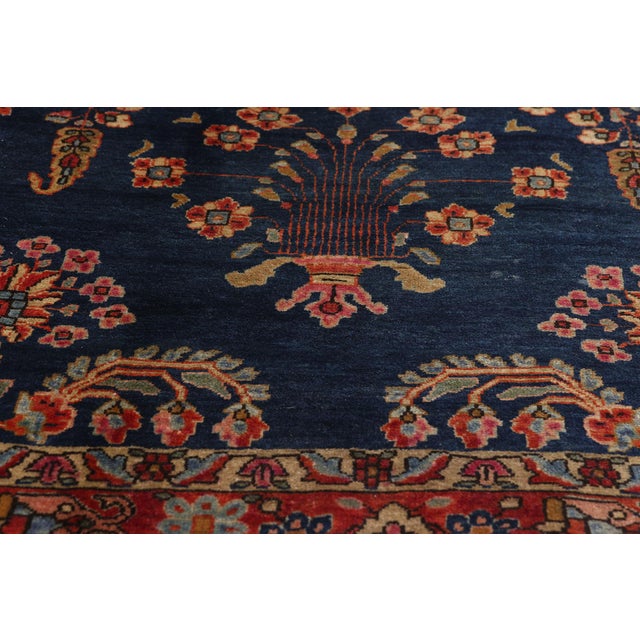 Early 20th Century Antique Persian Mohajeran Sarouk Rug, 03'05 X 04'09 For Sale - Image 5 of 10