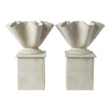 Pair of 1990s Cast Iron Planter on Base Inspired by Willy Guhl For Sale