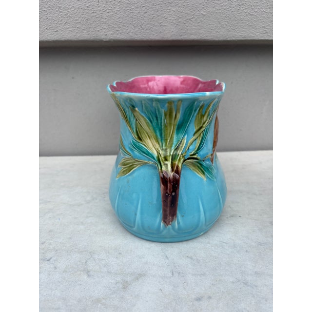 Late 19th Century Majolica Aqua Parakeets Jardinière Sarreguemines, Circa 1880 For Sale - Image 5 of 7