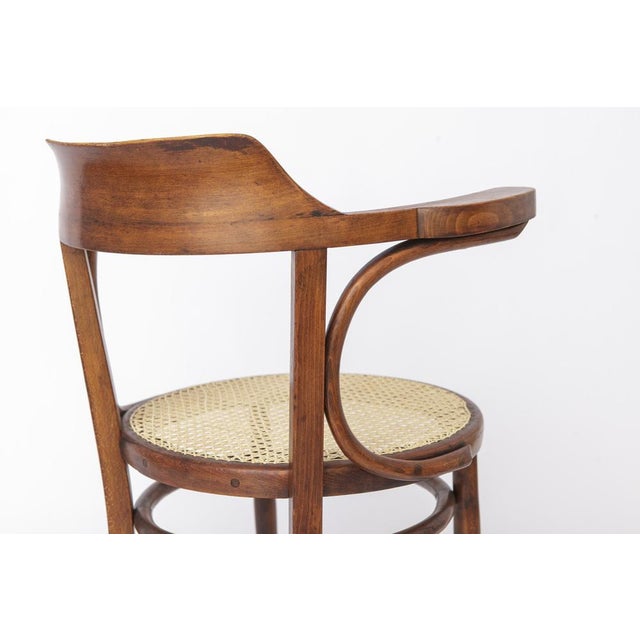 Mid-Century Modern Beech Bentwood and Cane Desk Chair, Austria, 1950s For Sale - Image 9 of 12