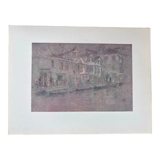 After James McNeill Whistler, Venice. 1904 Chromolithograph Antique Print. Limited Edition For Sale