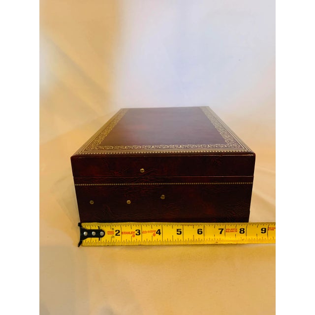 Vintage Mele Jewelry Chest With Original Key and Tag For Sale - Image 9 of 13