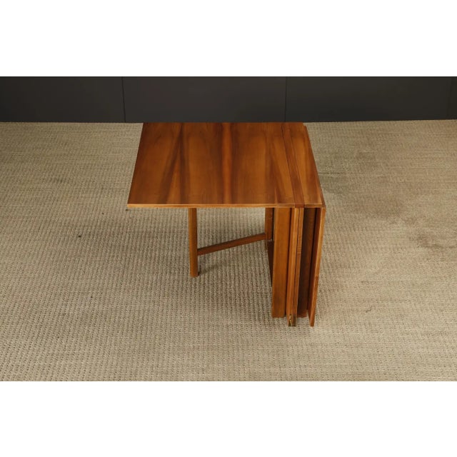 Wood Attributed to Bruno Mathsson Attributed 'Maria' Drop-Leaf Folding Table in Walnut, Sweden, C 1950s For Sale - Image 7 of 18
