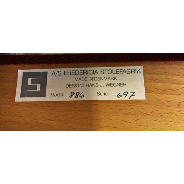 Khaki Set of Armchairs in Beech by Hans J. Wegner for Fredericia, Customizable Reupholstery, 1980s For Sale - Image 8 of 9