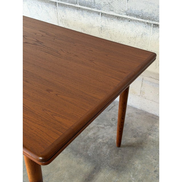 Long Teak Extendable Dining Table With Two Pull-Out Leaves Danish Mid-Century Modern 1960s For Sale In Los Angeles - Image 6 of 11