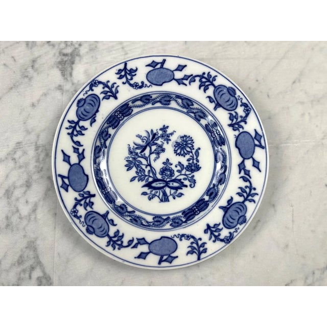Set of 6 Vintage Laveno Blue Onion Plates, Sci Italy Earthenware (21cm) For Sale - Image 16 of 18