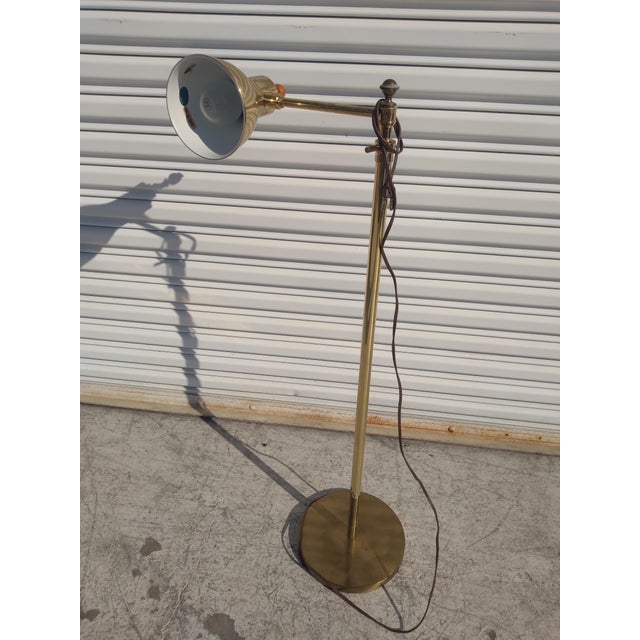 Mid 20th Century Mid 20th Century Stiffel Brass Swivel Arm Floor Lamp For Sale - Image 5 of 8