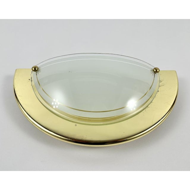 Vintage Wall Lamp in Brass & Glass from Massive, Belgium, 1970s For Sale - Image 3 of 10