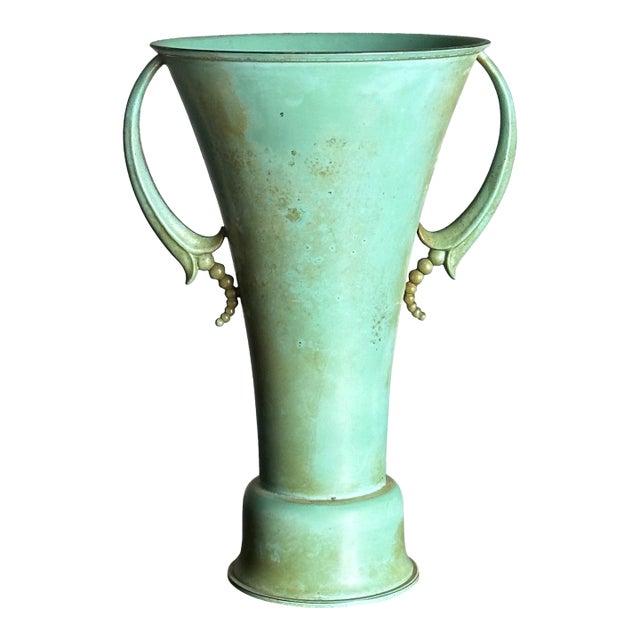 1940s Swedish Bronze Handled Vase by Ystad Metall Bronze For Sale