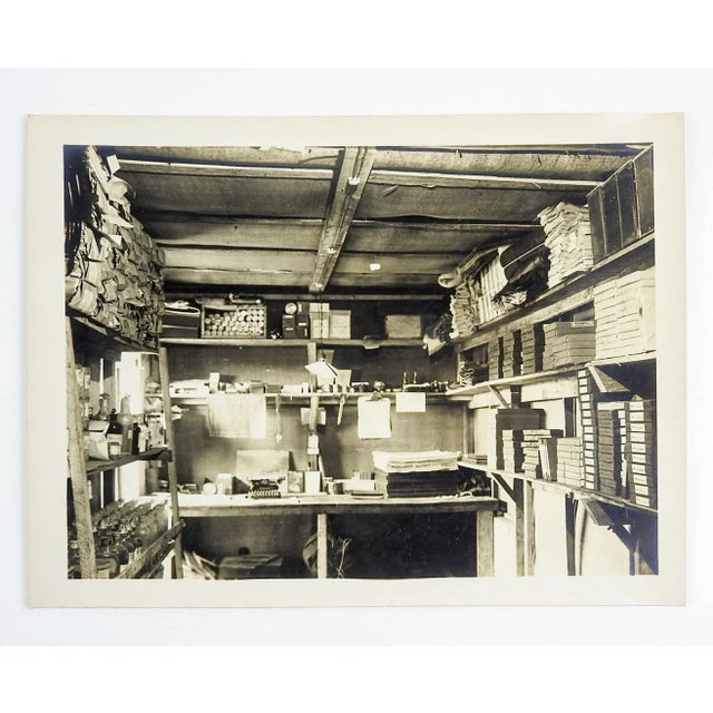 Contemporary Cluttered Office Typewriter Stacked Shelves Photograph - 7" x 9.5" For Sale - Image 3 of 4
