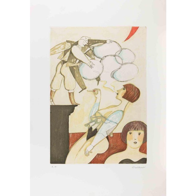 Alberto Gallerati, The Smoke Bubbles, 1980s, Etching For Sale