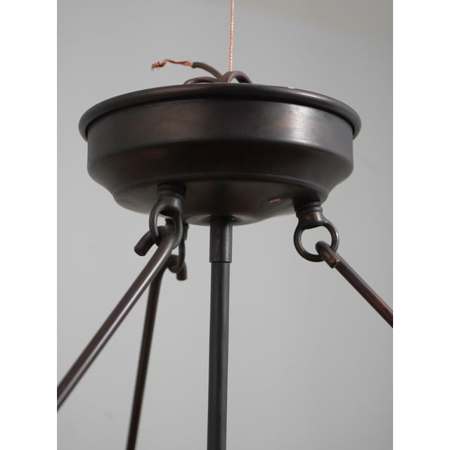 1990s Mica Lamp Co. Arts & Crafts Hanging Chandelier For Sale In Philadelphia - Image 6 of 11