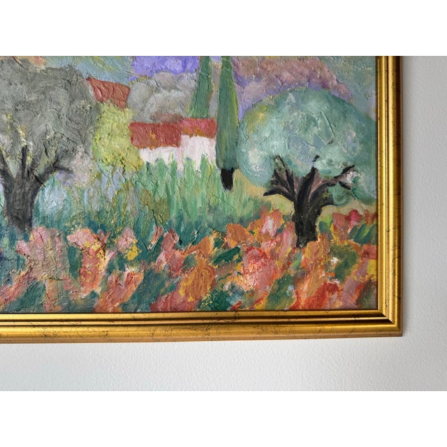 1990s Vintage Countryside Impressionist Landscape Oil Painting by Jobee Paul For Sale - Image 5 of 12