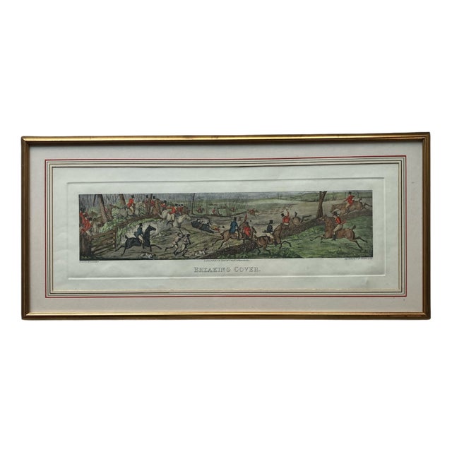 After Henry Thomas Alken, Breaking Cover, Well-Known Fox Hunting Scene, 1960, Print, Framed For Sale