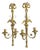Early 20th Century Italian Carved Large and Giltwood Two-Light Sconces - A Pair For Sale