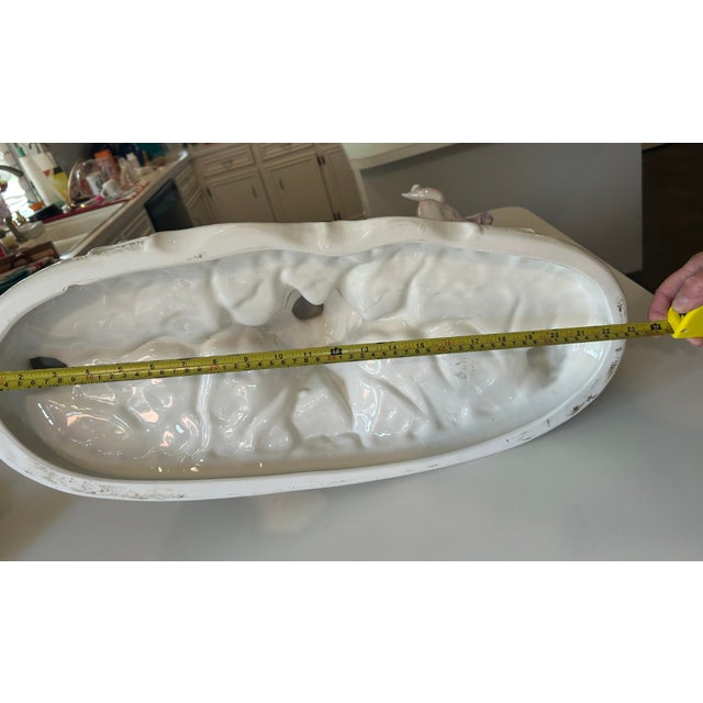 Large Capodimonte Porcelain Figural Sculpture of Children and Dog on Seesaw Mid to Late 20th Century For Sale - Image 11 of 12