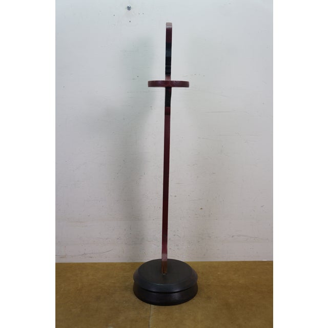 Wood Wood Folk Art Silent Butler Bellhop Dumb Waiter Silhouette Serving Stand 35" For Sale - Image 7 of 14