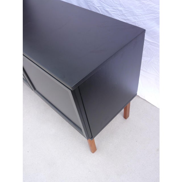 Black Sideboard with 3 Doors and 3 Drawers, 1980s For Sale - Image 3 of 11