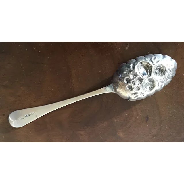 1833 Antique English Regency Silver Berry Spoon Hallmarked for William Eaton, London For Sale - Image 4 of 13