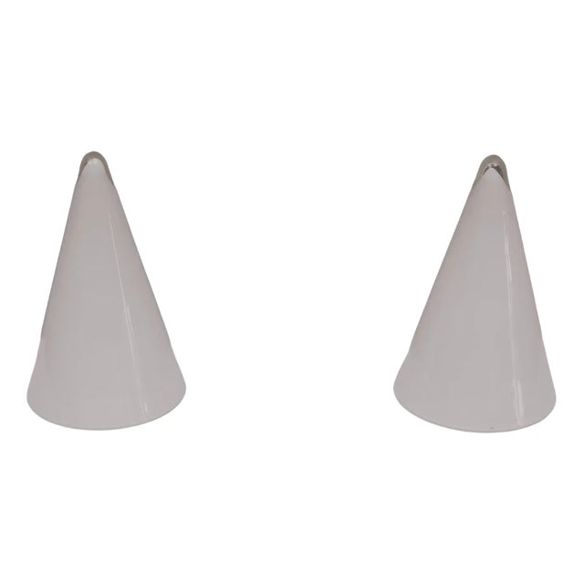 Glass Teepee Table Lamps, France, 1978, Set of 2 For Sale