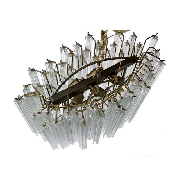 Camer Glass Camer Mid-Century Modern Murano Chandelier Glass Prisms Light Fixture For Sale - Image 4 of 9