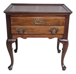 Vintage Hickory Chair Co. Chippendale Style Lowboy Dressing Table Silver Chest