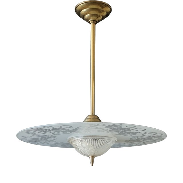 Art Deco Style Pendant Light, 1960s For Sale