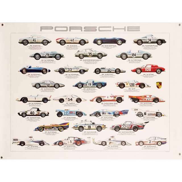 Porsche Racing Cars Poster by Ken Rush, 1980s For Sale - Image 9 of 9