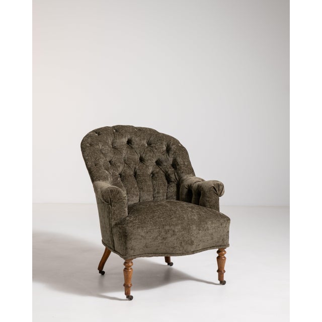 Napoleon III Upholstered Armchair, Second Empire Style, France, Circa 1880 For Sale - Image 13 of 14